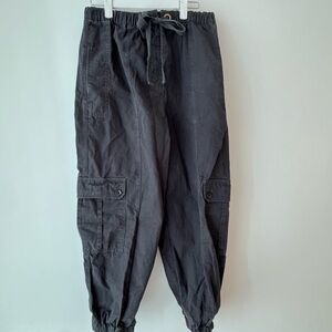 Ulla Johnson Black Cargo Pants with Elastic Waistband